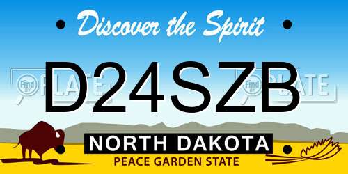 D24SZB North Dakota License Plate