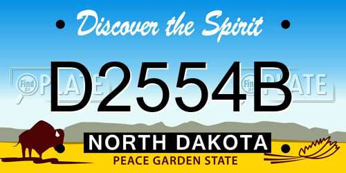 D2554B North Dakota License Plate