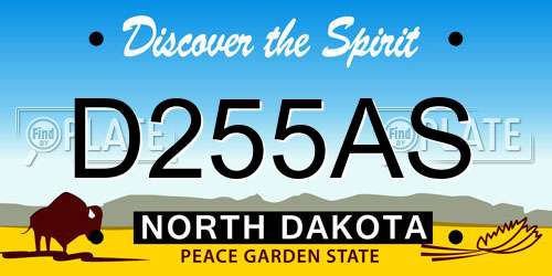 D255AS North Dakota License Plate
