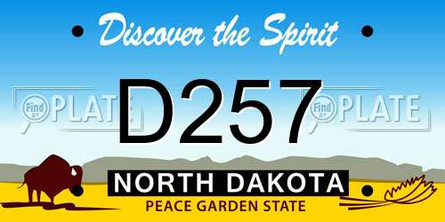 D257 North Dakota License Plate