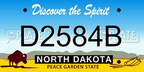 D2584B North Dakota License Plate