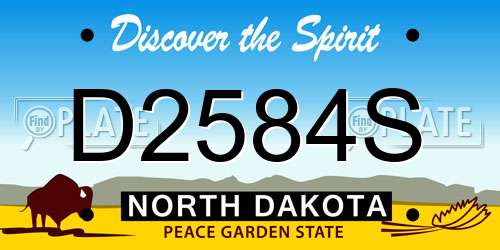 D2584S North Dakota License Plate