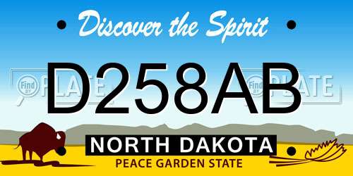 D258AB North Dakota License Plate