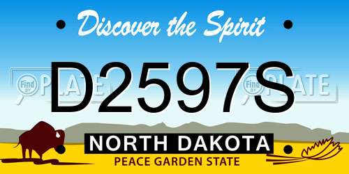 D2597S North Dakota License Plate