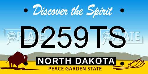 D259TS North Dakota License Plate