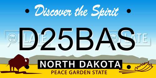 D25BAS North Dakota License Plate