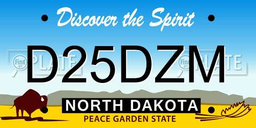 D25DZM North Dakota License Plate