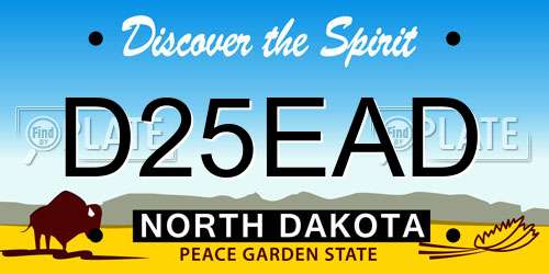 D25EAD North Dakota License Plate