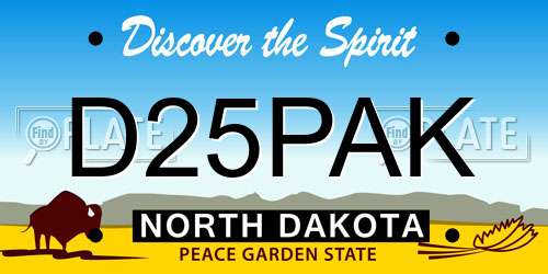 D25PAK North Dakota License Plate