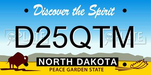 D25QTM North Dakota License Plate