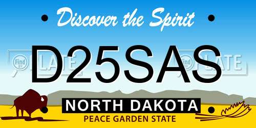 D25SAS North Dakota License Plate
