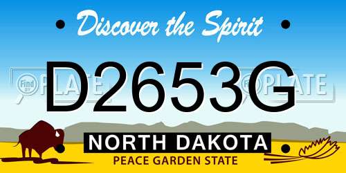 D2653G North Dakota License Plate