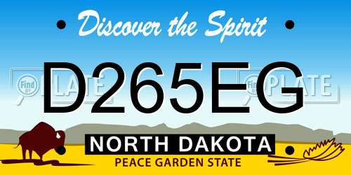 D265EG North Dakota License Plate