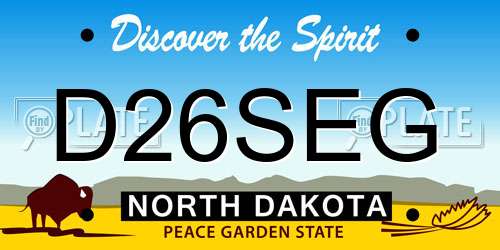 D26SEG North Dakota License Plate