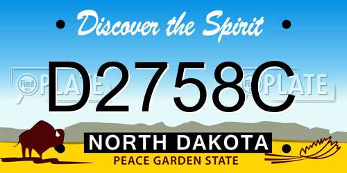 D2758C North Dakota License Plate