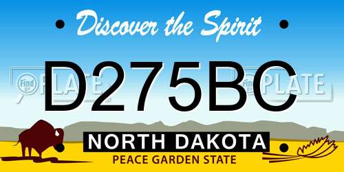 D275BC North Dakota License Plate