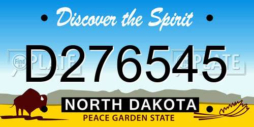 D276545 North Dakota License Plate