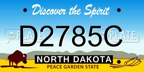 D2785C North Dakota License Plate