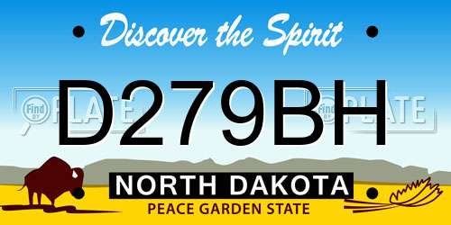 D279BH North Dakota License Plate