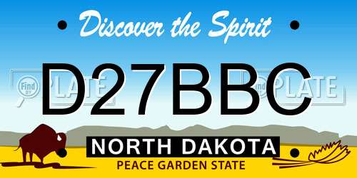 D27BBC North Dakota License Plate