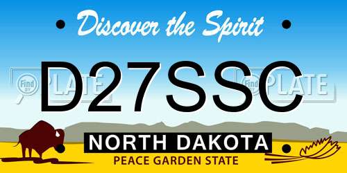 D27SSC North Dakota License Plate