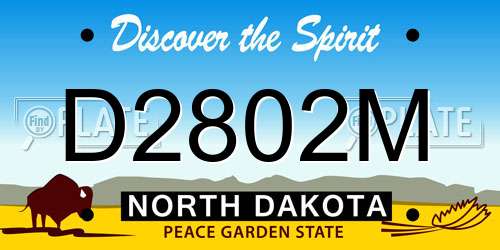 D2802M North Dakota License Plate