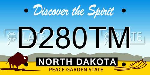 D280TM North Dakota License Plate