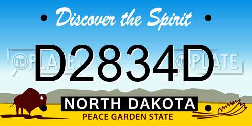 D2834D North Dakota License Plate