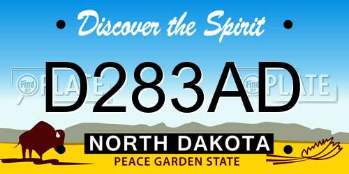 D283AD North Dakota License Plate