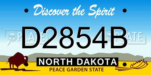 D2854B North Dakota License Plate