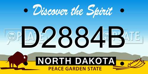D2884B North Dakota License Plate