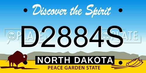 D2884S North Dakota License Plate