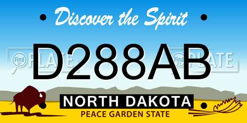 D288AB North Dakota License Plate