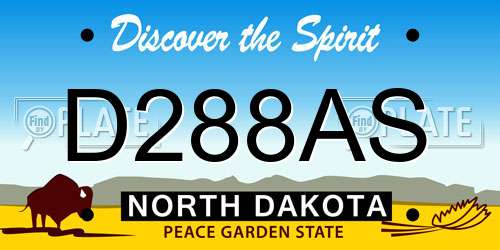 D288AS North Dakota License Plate