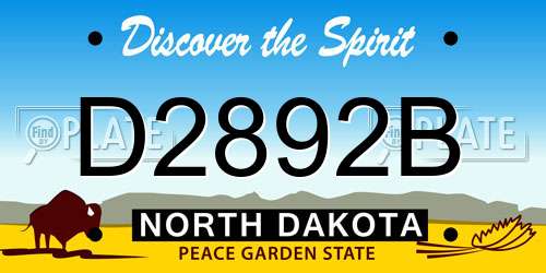 D2892B North Dakota License Plate