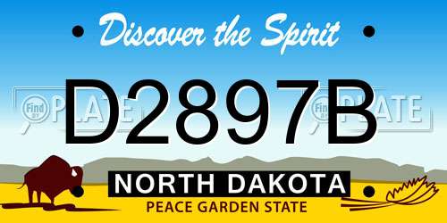 D2897B North Dakota License Plate