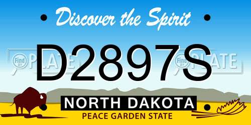 D2897S North Dakota License Plate