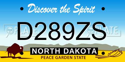 D289ZS North Dakota License Plate