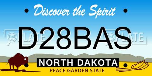 D28BAS North Dakota License Plate