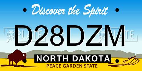 D28DZM North Dakota License Plate