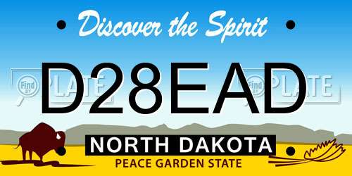 D28EAD North Dakota License Plate