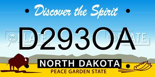 D293OA North Dakota License Plate