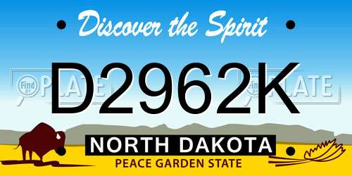 D2962K North Dakota License Plate