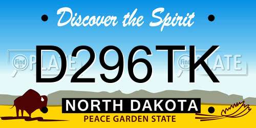 D296TK North Dakota License Plate