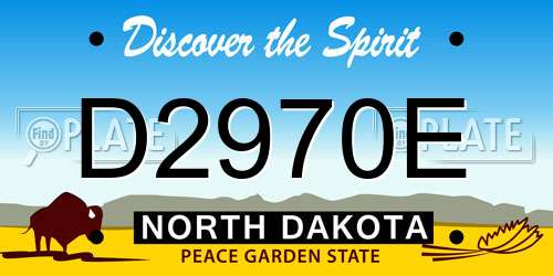 D2970E North Dakota License Plate