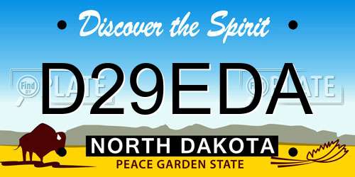 D29EDA North Dakota License Plate