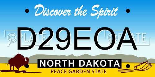 D29EOA North Dakota License Plate