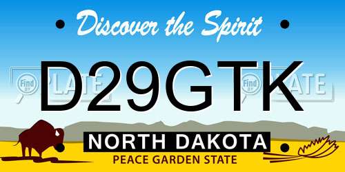 D29GTK North Dakota License Plate