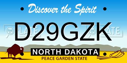 D29GZK North Dakota License Plate