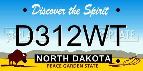D312WT North Dakota License Plate